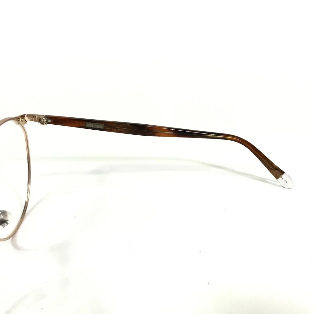 Penguin Eyeglasses Frames THE MOE YG Brown Gold Round Full Wire Rim 52-17-140